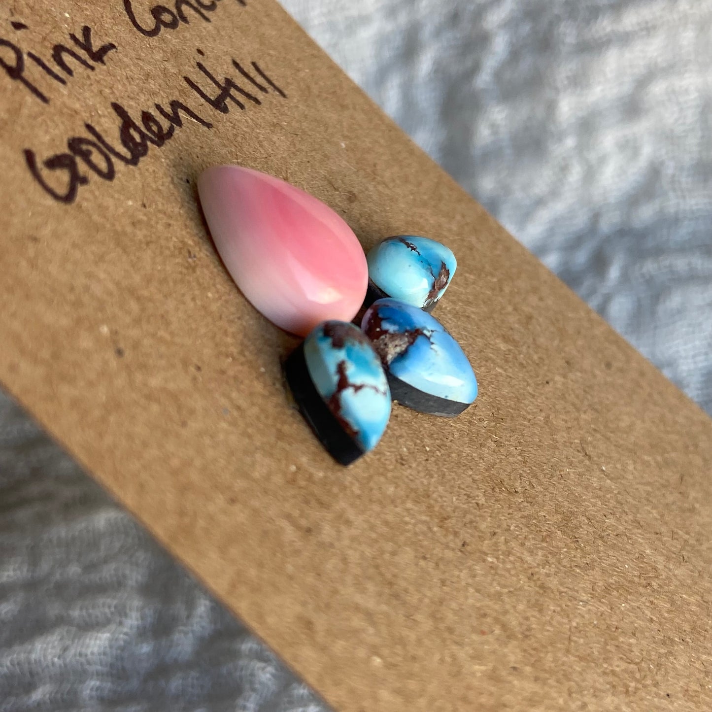 Pink Conch/Golden Hill Cabochon - MIX03