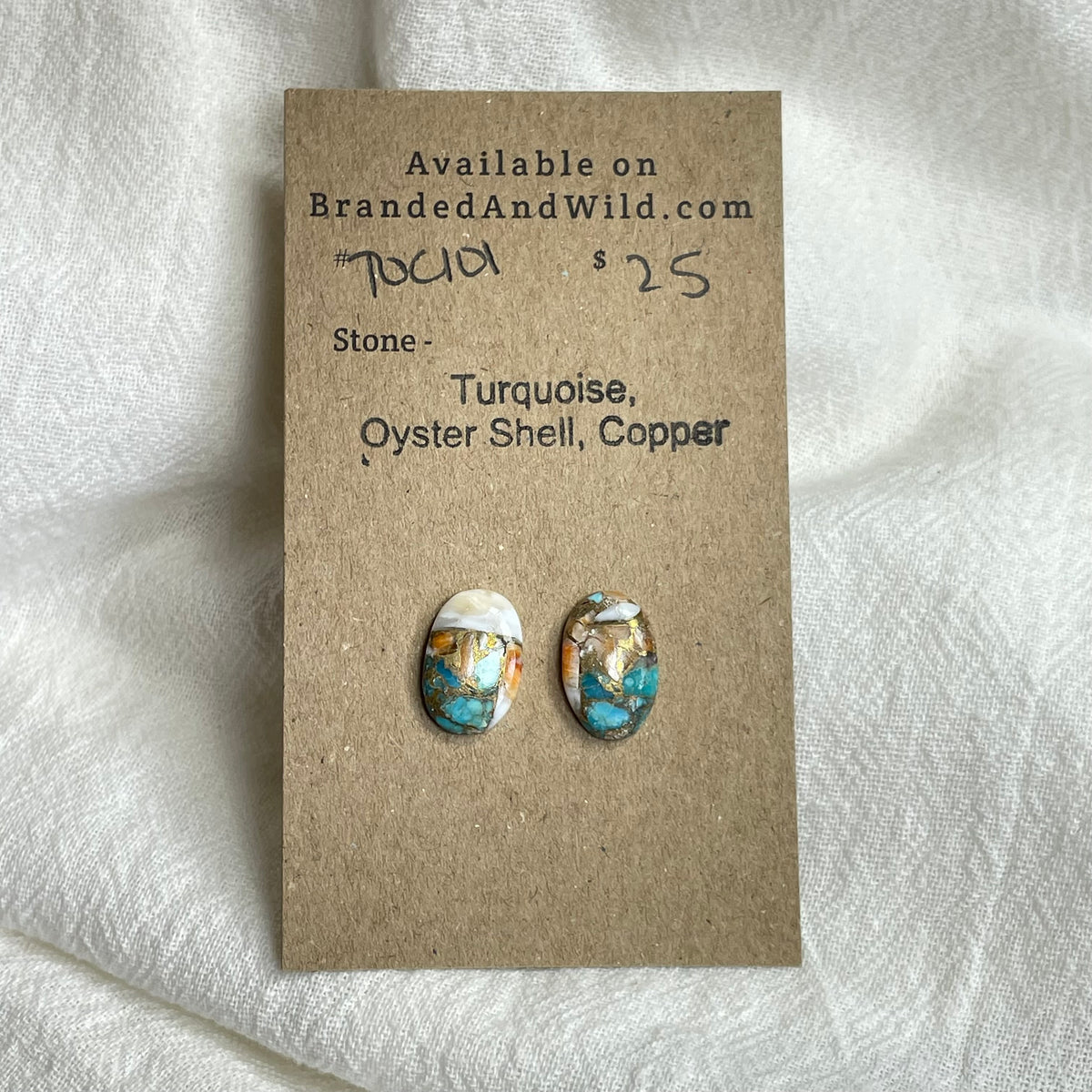 Turquoise, Oyster Shell, Copper Cabochon - TOC101