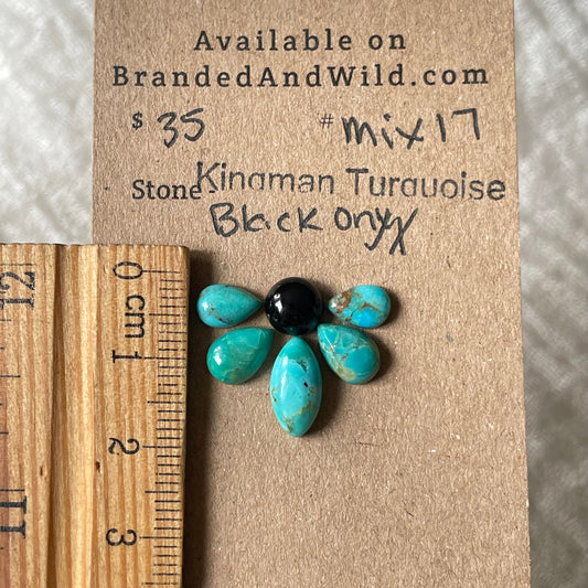 Kingman / Black Onyx Cabochon - Mix17 3A834F51-729E-4EE0-A034-0DEF273D8DA0 Brandedandwild.com