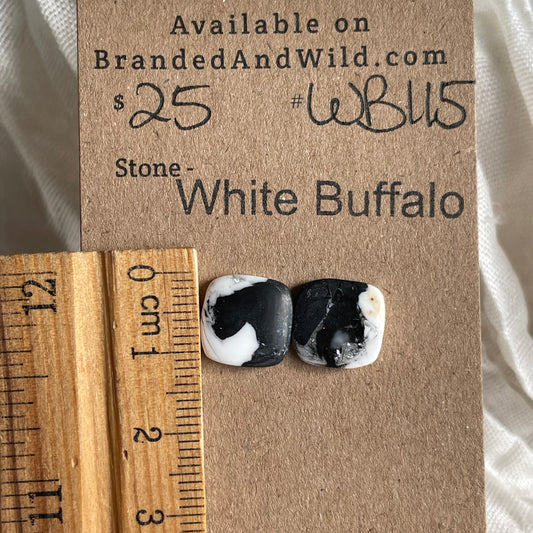 White Buffalo Cabochon - WB115 3A8EB008-638F-4145-82A9-D7D1CB9E0B6F Brandedandwild.com