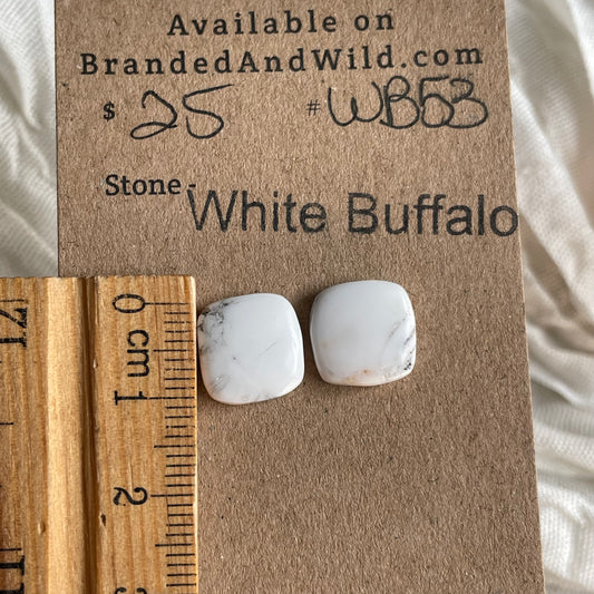 White Buffalo Cabochon - WB53 3A92DD88-BCCA-4BC7-8674-9864B5C1600F Brandedandwild.com
