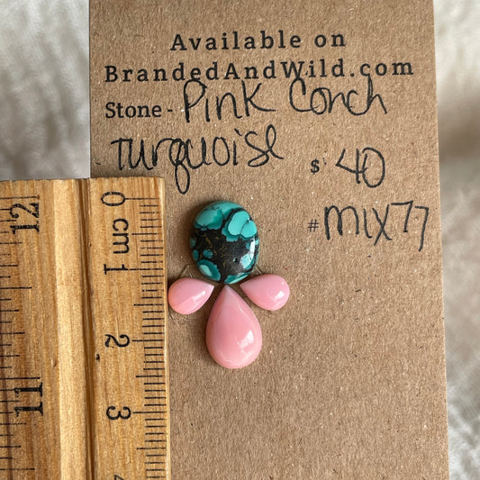 Turquoise / Pink Conch - Cabochon - Mix77 3AEB29B5-6803-4359-B2FE-9E81232E03C8 Brandedandwild.com