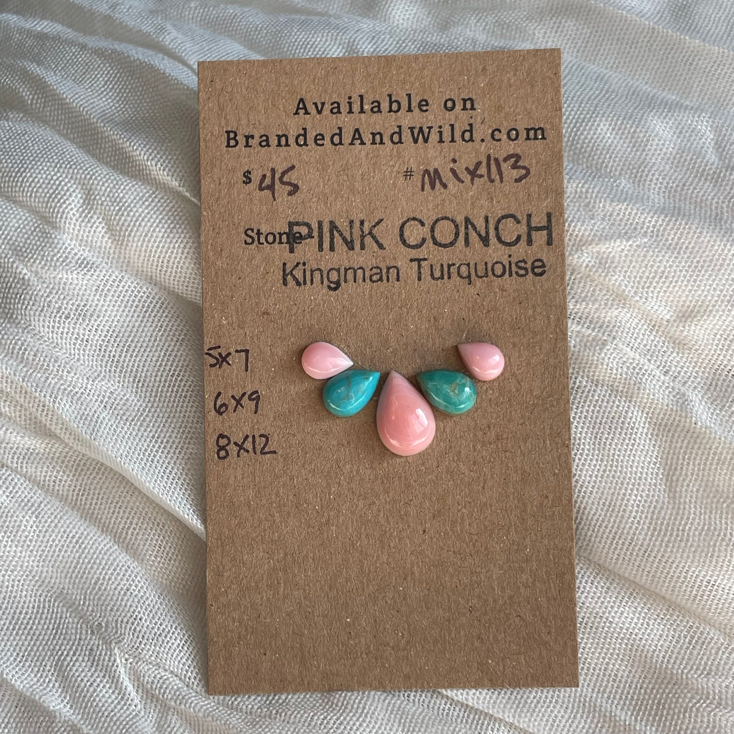 Kingman / Pink Conch Cabochon - MIX113 3AF501A0-D577-49BB-9214-F7AABD5CE0FC Brandedandwild.com