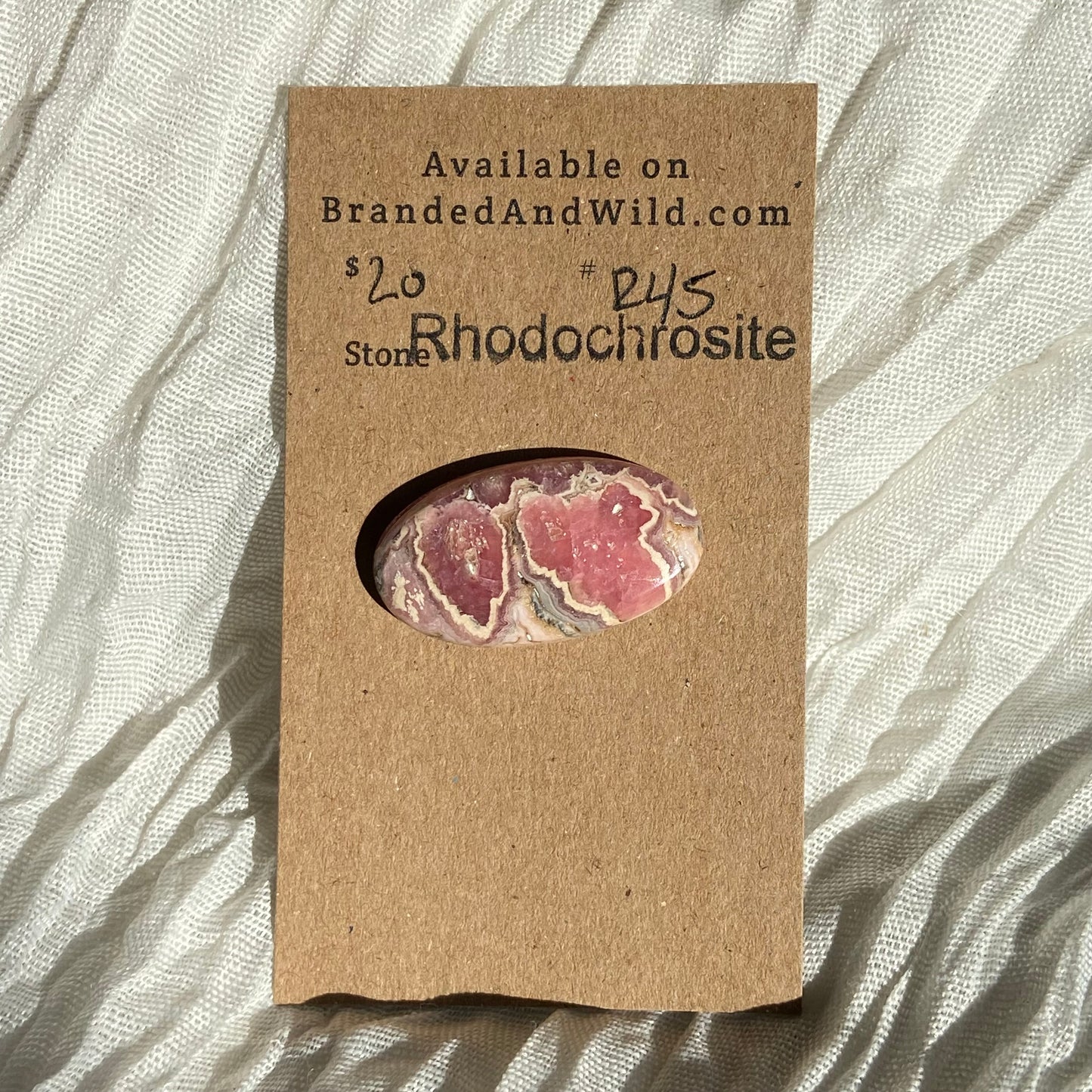 Rhodochrosite Cabochon - R45 3AF886E9-6C96-4B84-B907-4D4EBA56B94F Brandedandwild.com