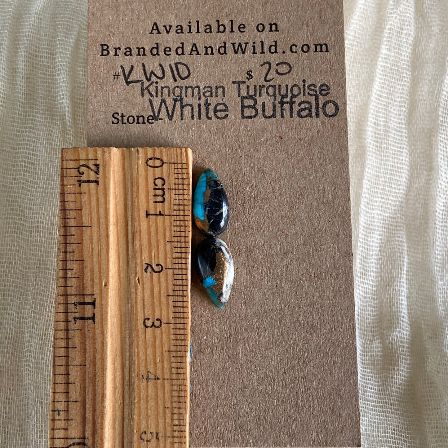 Kingman Turquoise, White Buffalo, Copper Cabochon - KW10