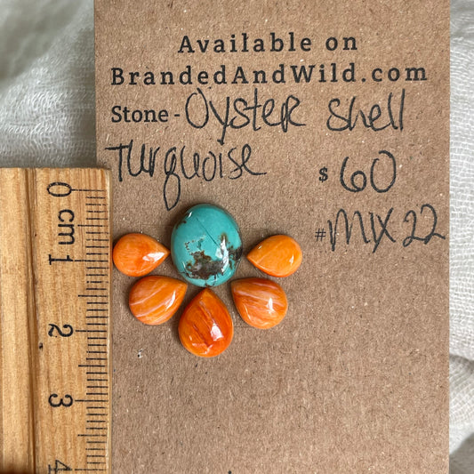 Turquoise / Oyster Shell Cabochon - MIX22 3B52C425-D9A5-48E3-A0FC-CA5EB4A581AF Brandedandwild.com