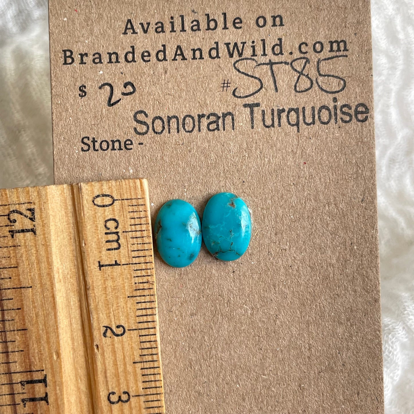 Sonoran Turquoise Cabochon - ST85 3B839A36-5FEE-4D77-B9A8-8422E6BEEF21 Brandedandwild.com