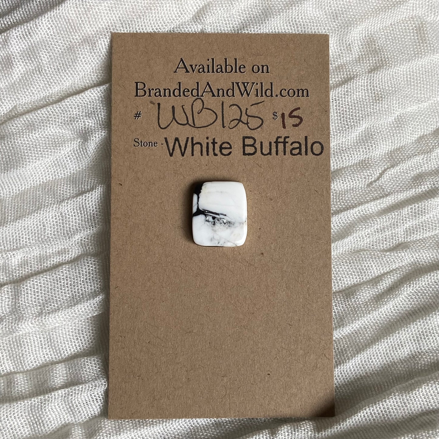 White Buffalo Cabochon - WB125 3C03CD75-C449-41B0-A19B-76A828B06436 Brandedandwild.com