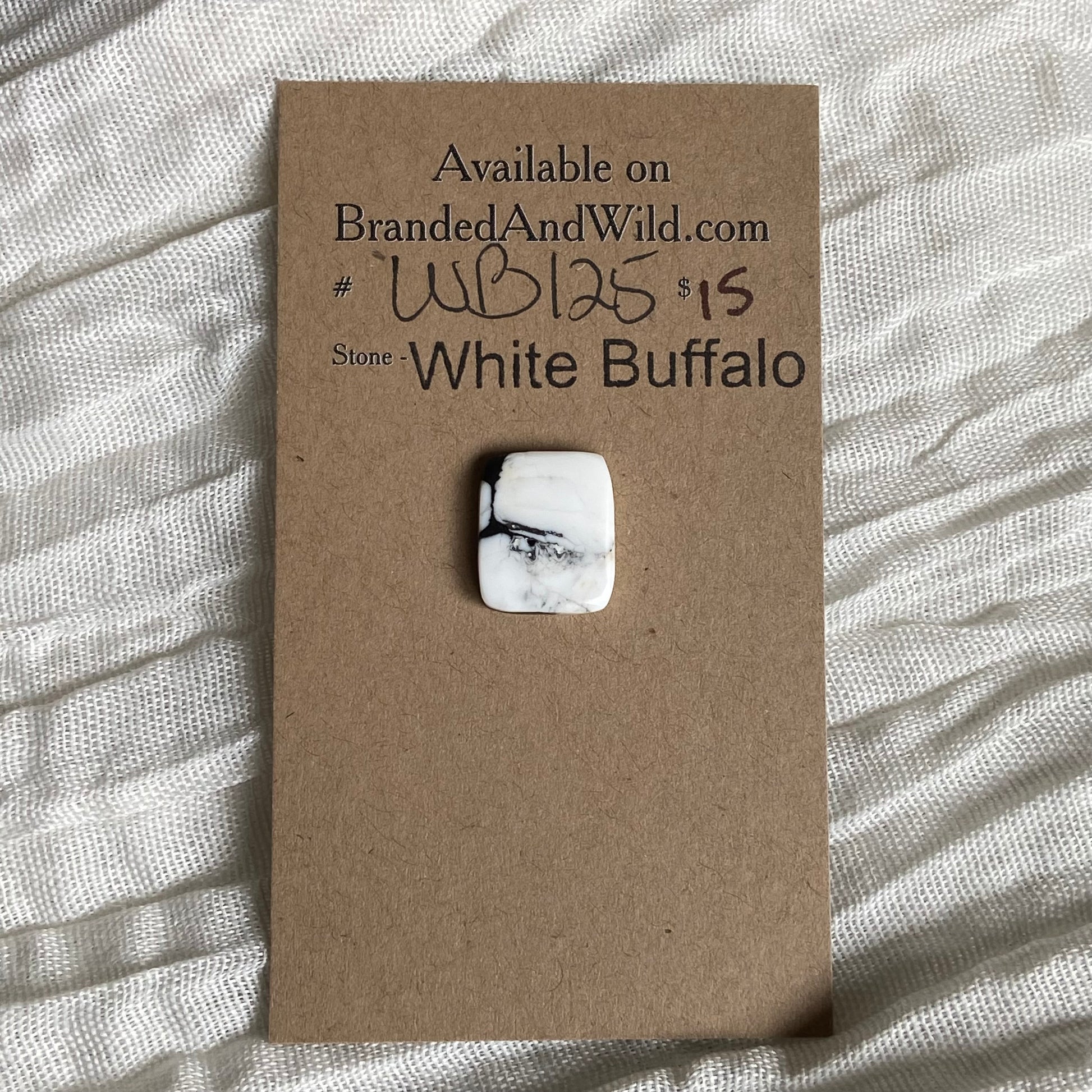 White Buffalo Cabochon - WB125 3C03CD75-C449-41B0-A19B-76A828B06436 Brandedandwild.com