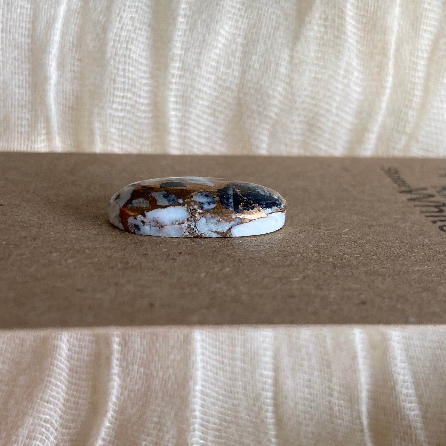 Kingman Turquoise, White Buffalo, Copper Cabochon - KW18