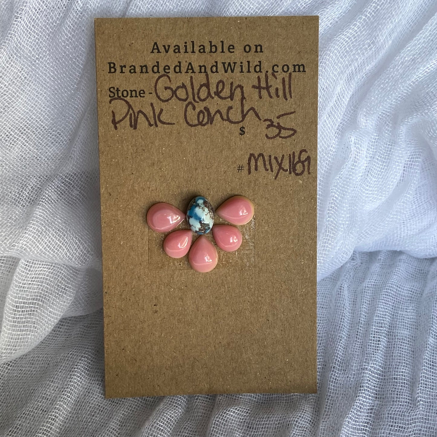 Golden Hill/Pink Conch Cabochon - Mix169
