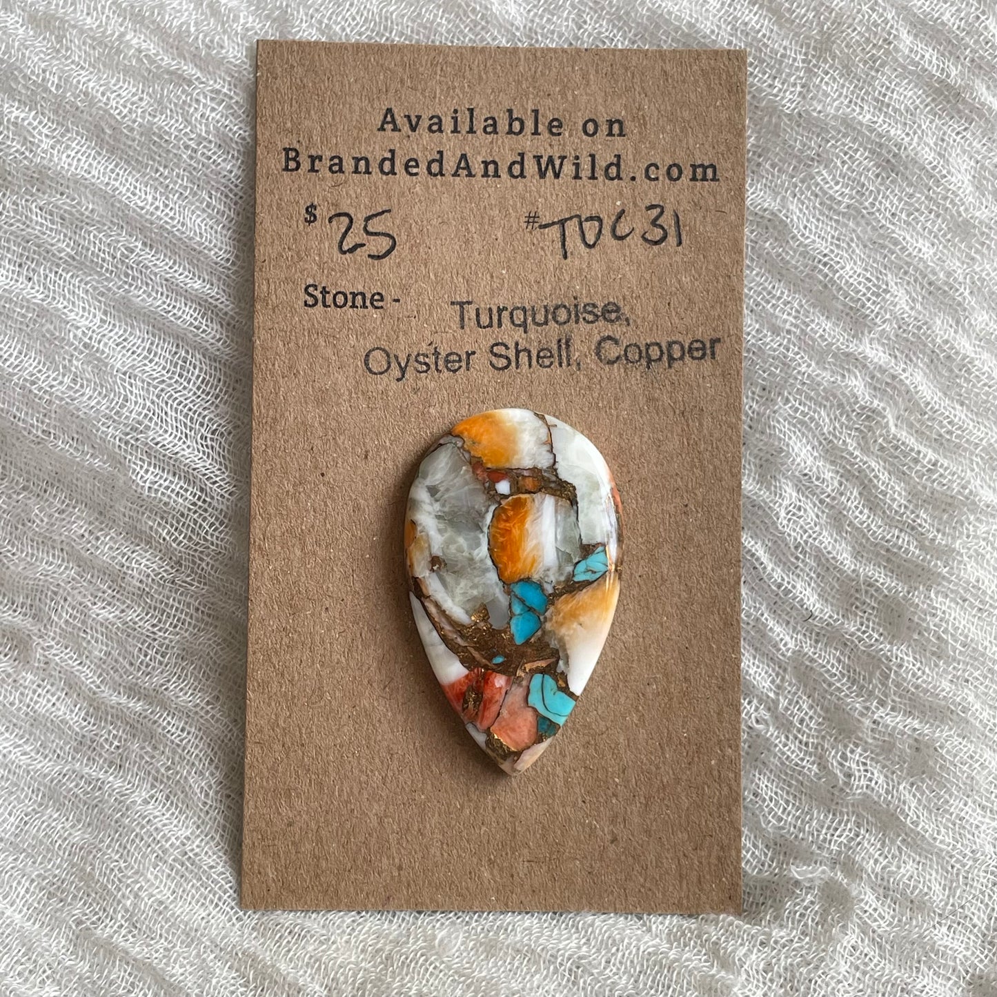 Turquoise, Oystershell, Copper Cabochon - TOC31 3C4B9BE9-D070-4F90-9A54-F7C54E0A44D1 Brandedandwild.com