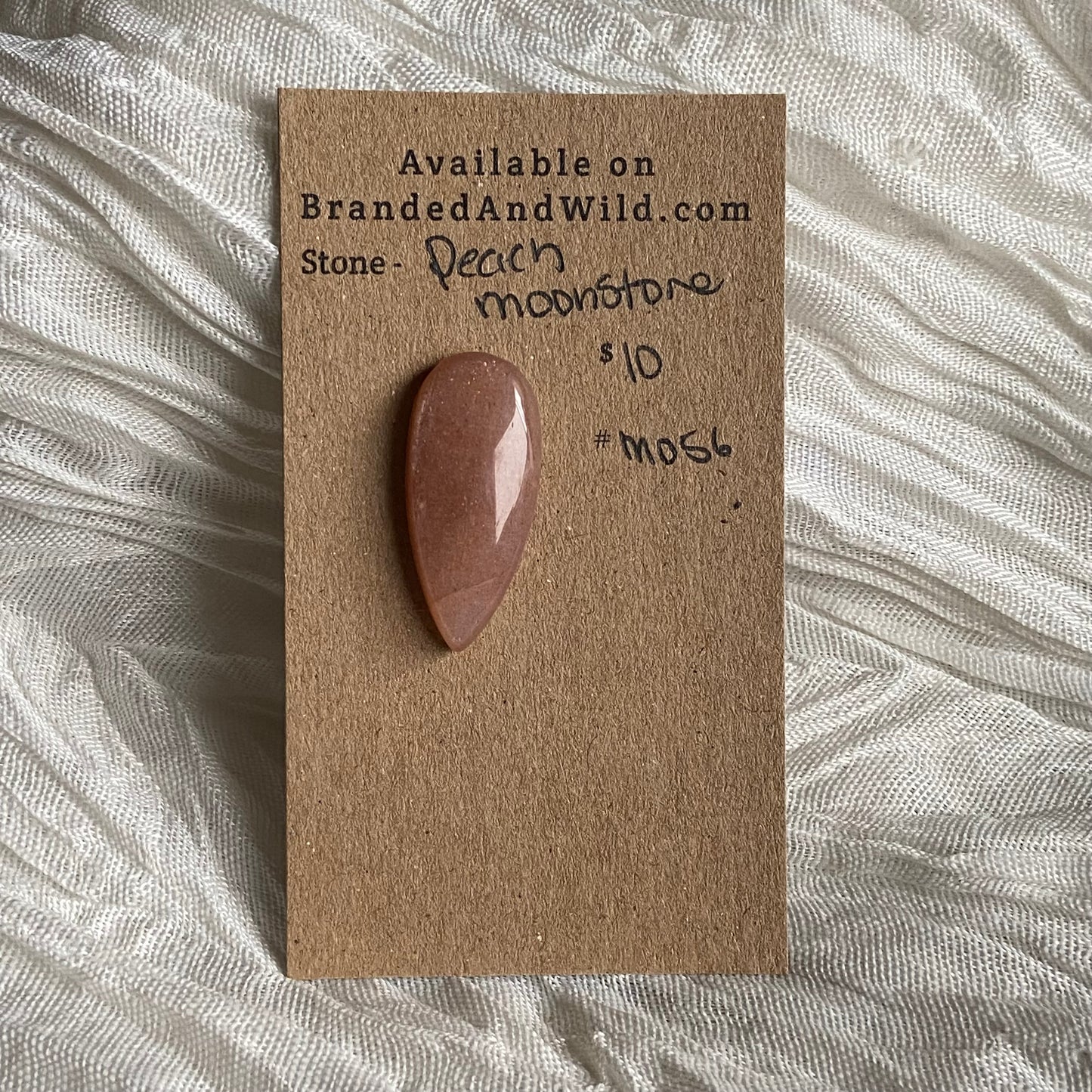 Peach Moonstone Cabochon - M056 3C82E826-C1A3-407D-8D8A-05830FBBE567 Brandedandwild.com