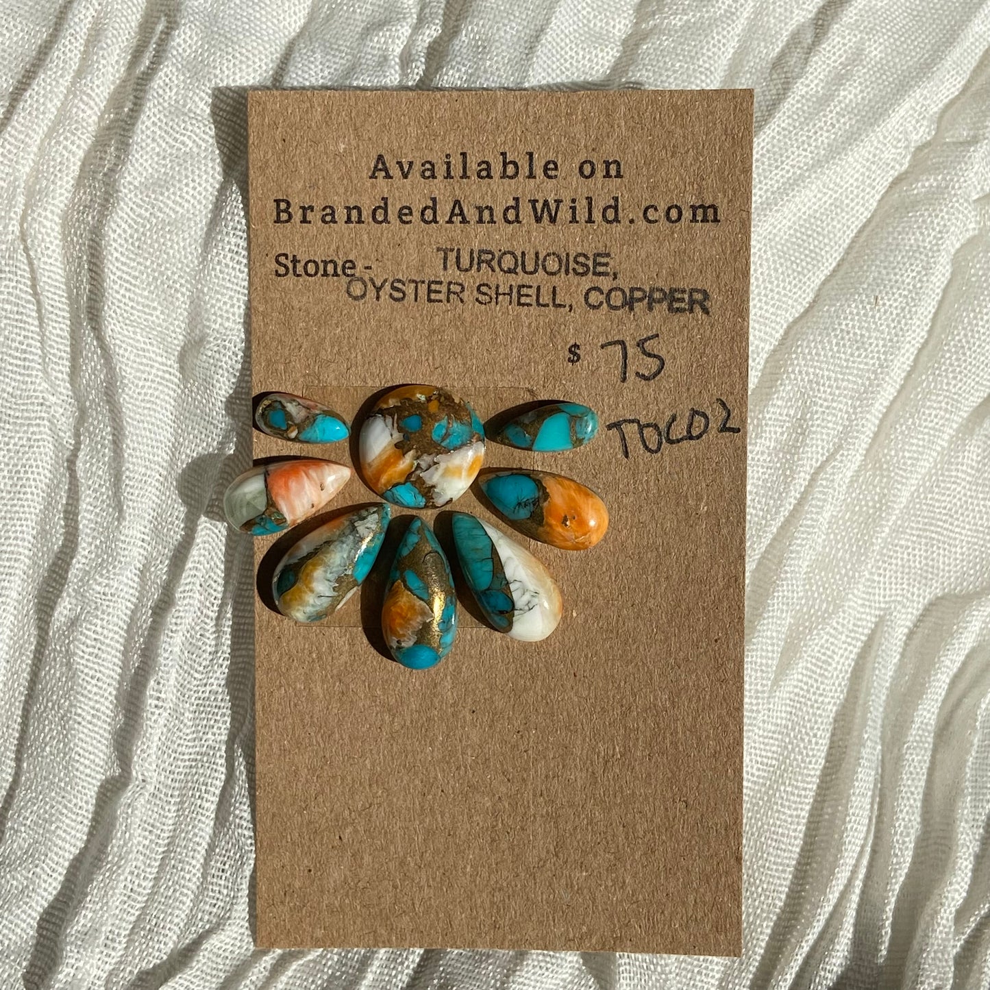 Turquoise, Oystershell, Copper Cabochon - TOC02 3C8428C2-DC33-455E-8F3A-0C999824BE6B Brandedandwild.com