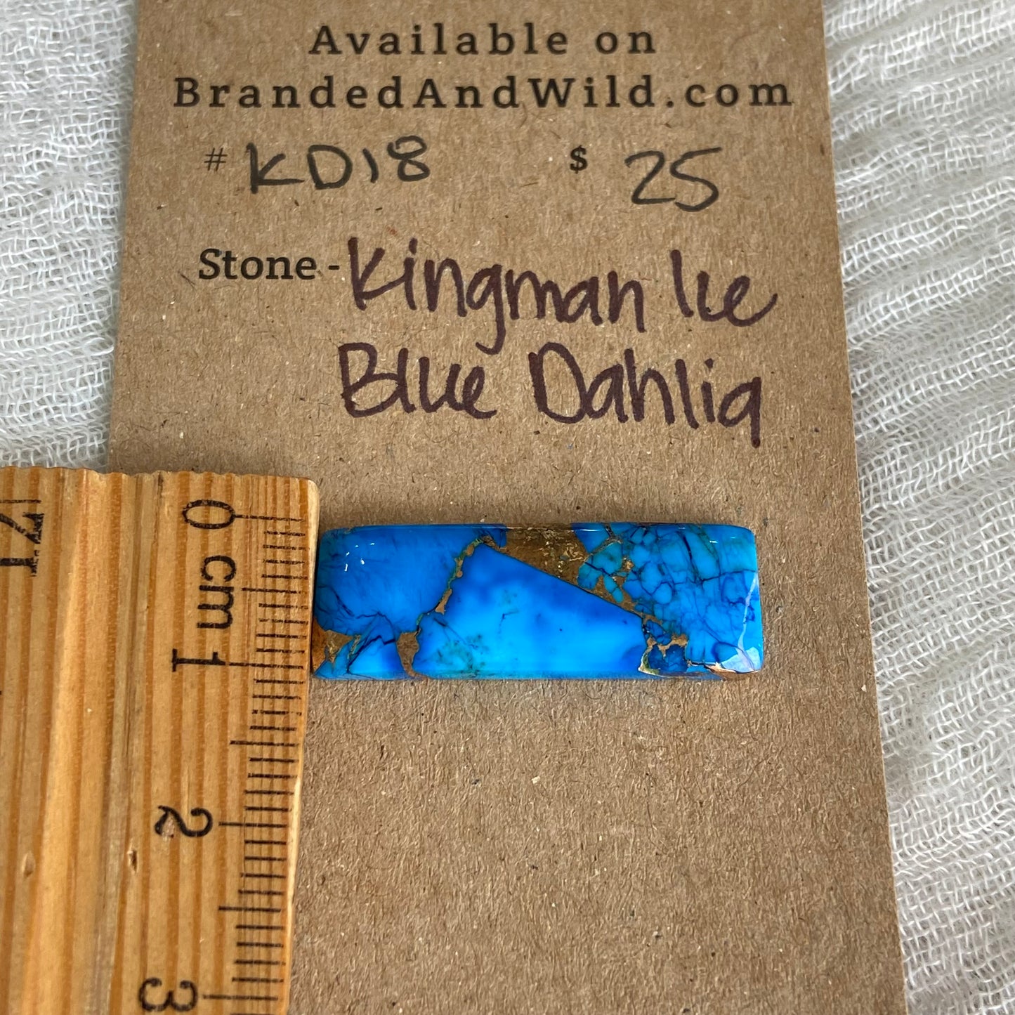 Kingman Ice Blue Dahlia Cabochon - KD18