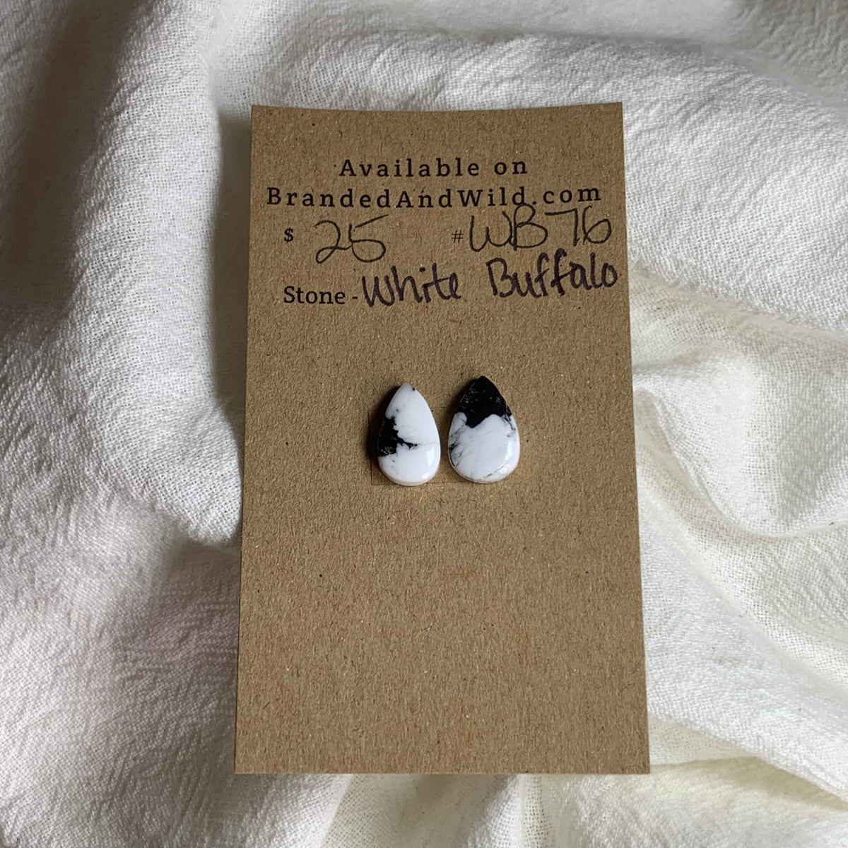 White Buffalo Cabochon - WB76 3CD53816-1476-4A64-B951-54086CEAD414 Brandedandwild.com