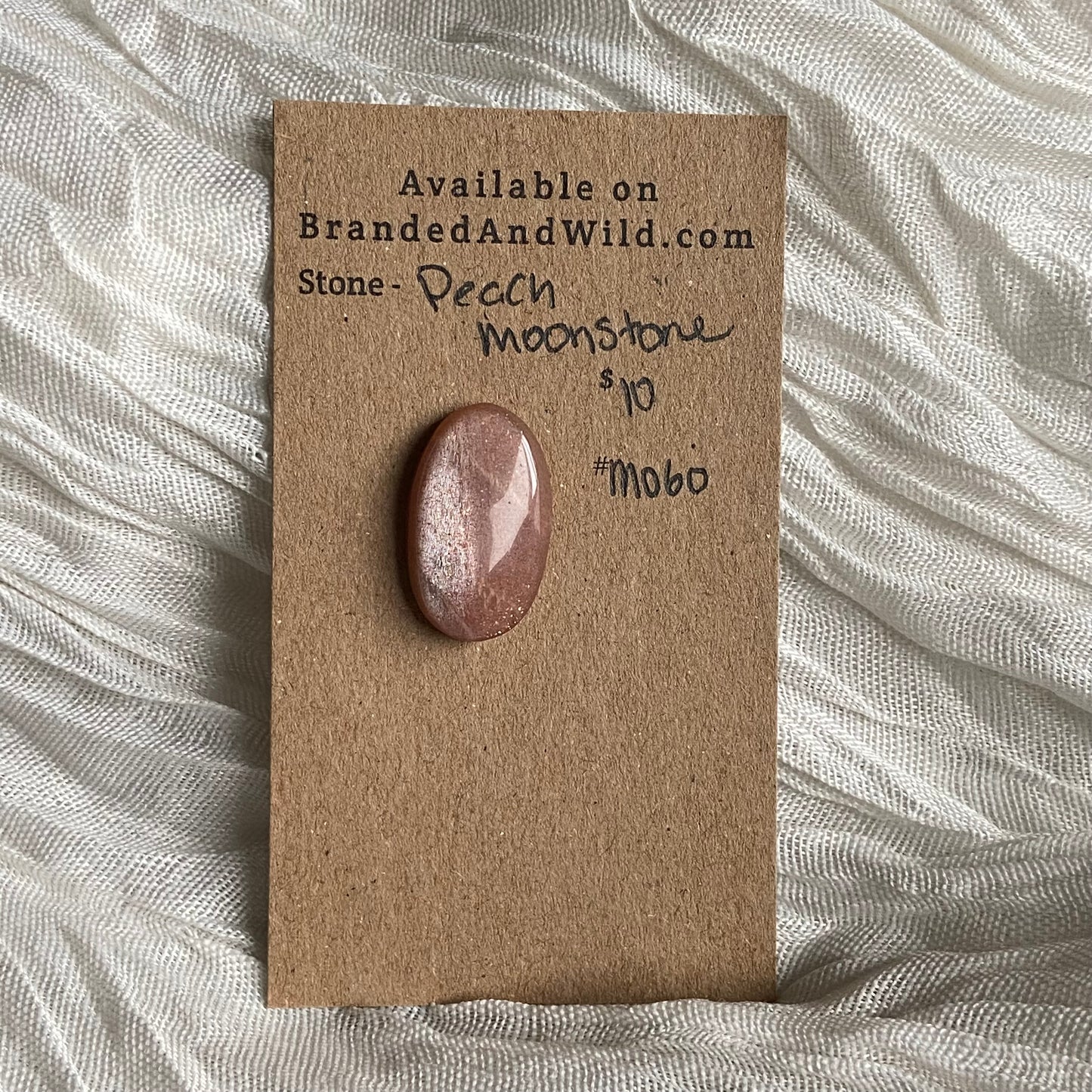 Peach Moonstone Cabochon - M060 3CFC65E4-1FEF-4726-8B6D-0445086EA977 Brandedandwild.com