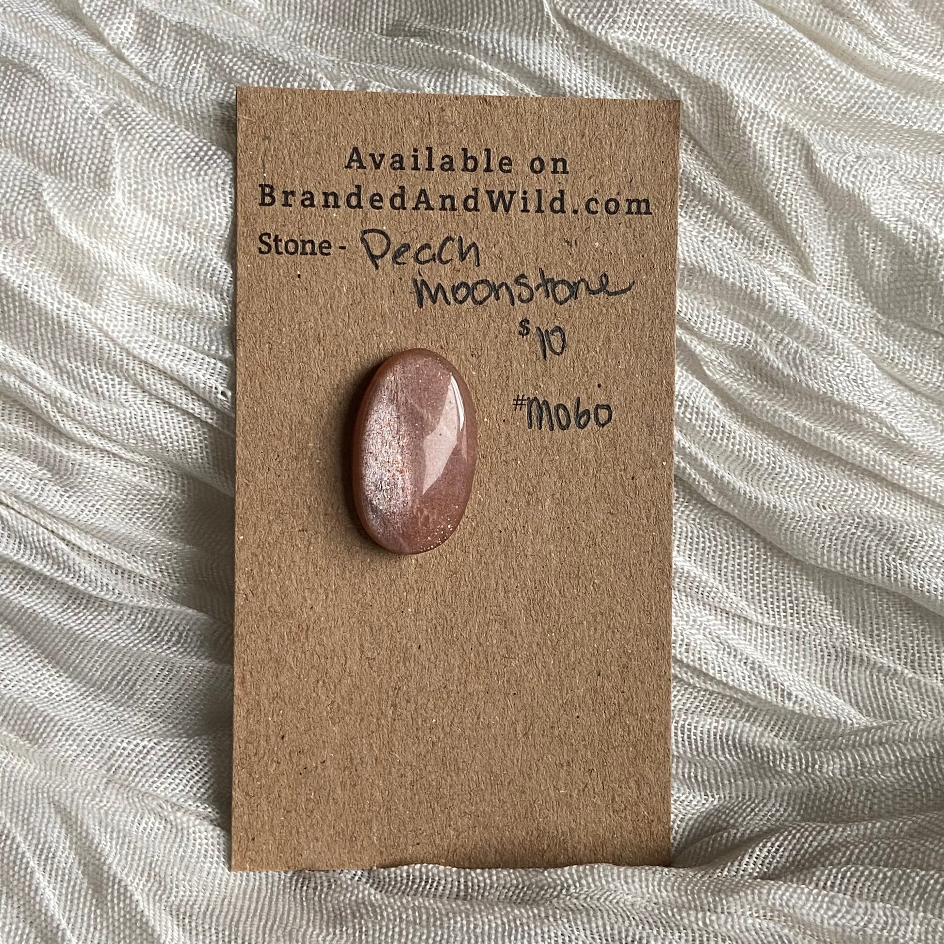 Peach Moonstone Cabochon - M060 3CFC65E4-1FEF-4726-8B6D-0445086EA977 Brandedandwild.com