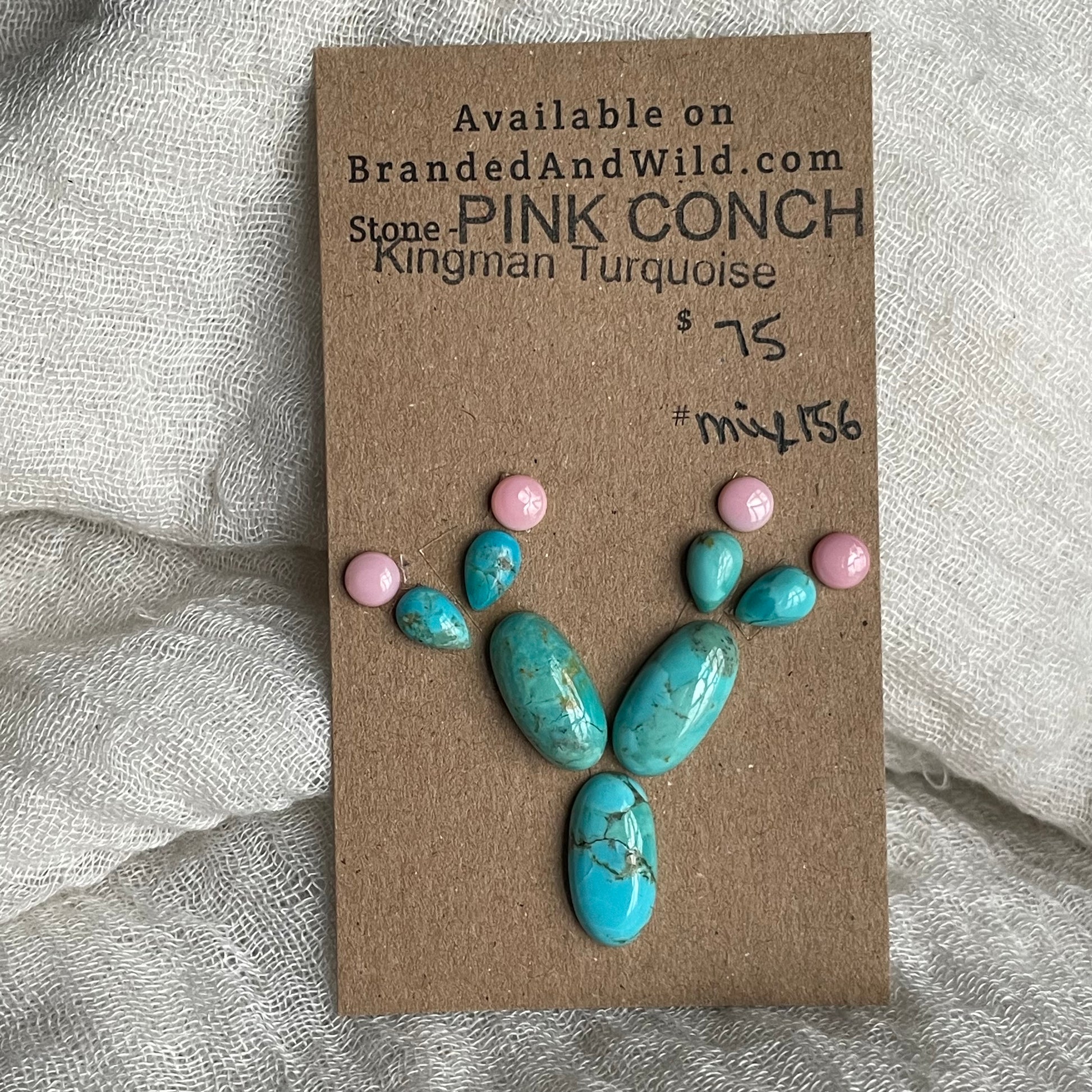 Kingman / Pink Conch Cabochon - Mix165 3D15CBBD-76D2-47D4-8628-711E0D471333 Brandedandwild.com