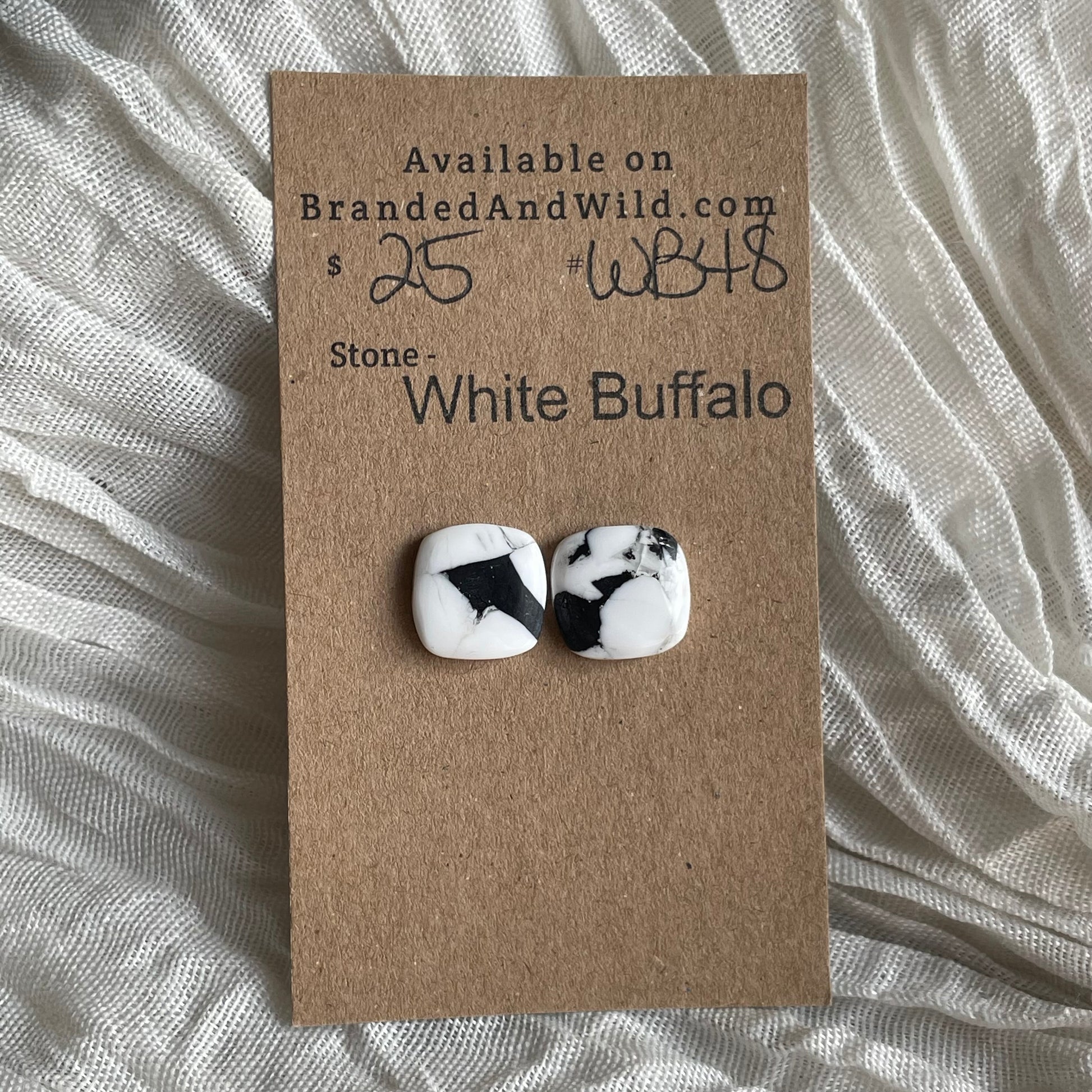 White Buffalo Cabochon - WB48 3D1BDDDF-6AF8-4D8C-9232-0D5E3B8026B9 Brandedandwild.com