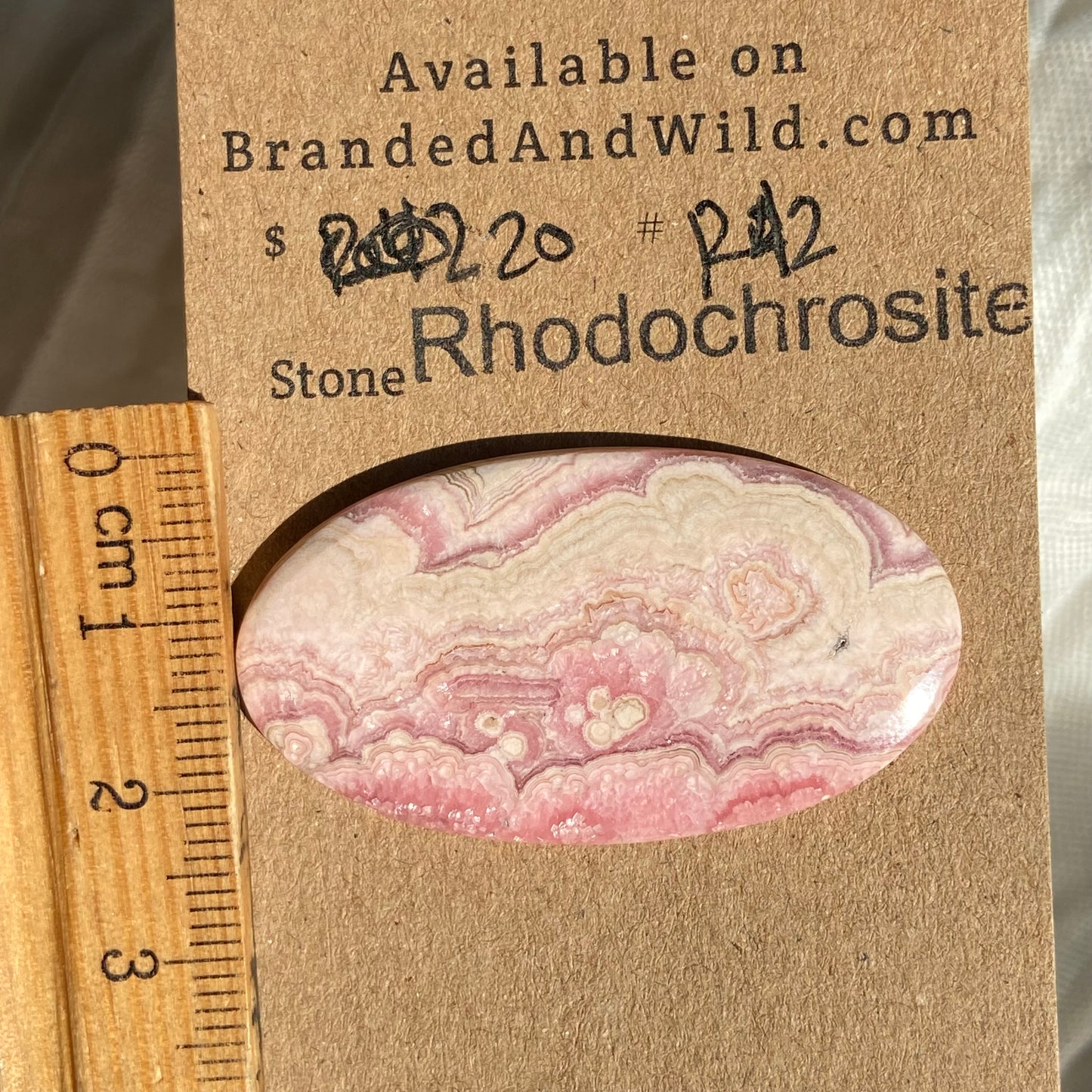 Rhodochrosite Cabochon - R42 3D23E2D8-7732-4F29-80F9-69D7FA3AD129 Brandedandwild.com