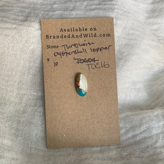 Turquoise, Oystershell, Copper Cabochon - TOC16