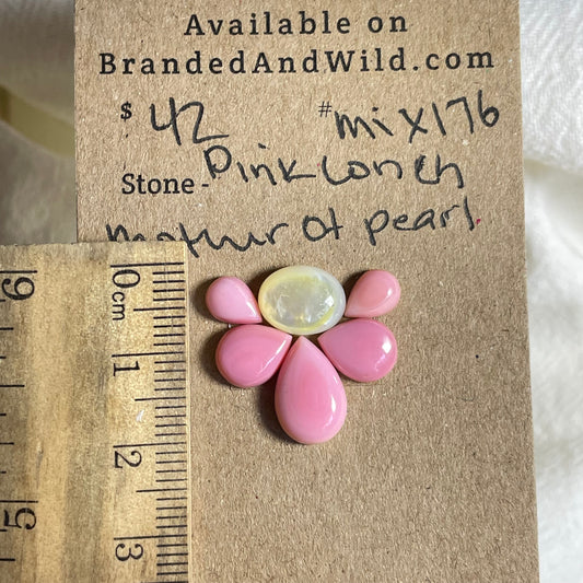 Pink Conch / Kingman Turquoise Cabochon - MIX176 3D573B12-8C57-4176-AC32-D36C3FB47C0F Brandedandwild.com