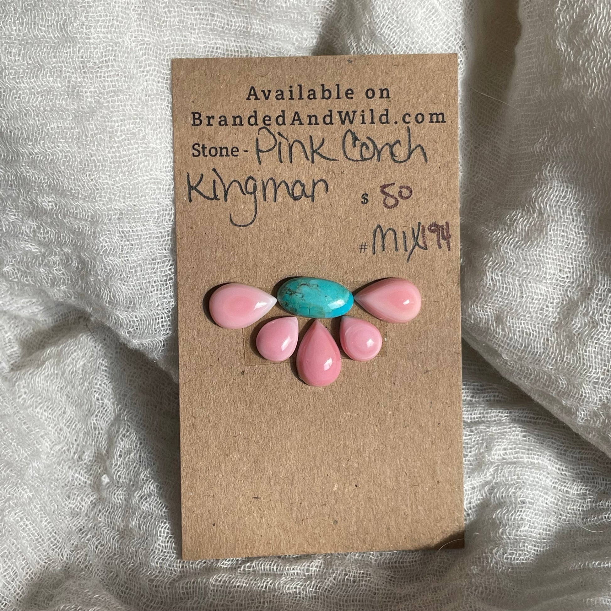Kingman / Pink Conch Cabochon - Mix194 3D8207ED-C596-4B8E-A298-96E4BD35DDC1 Brandedandwild.com