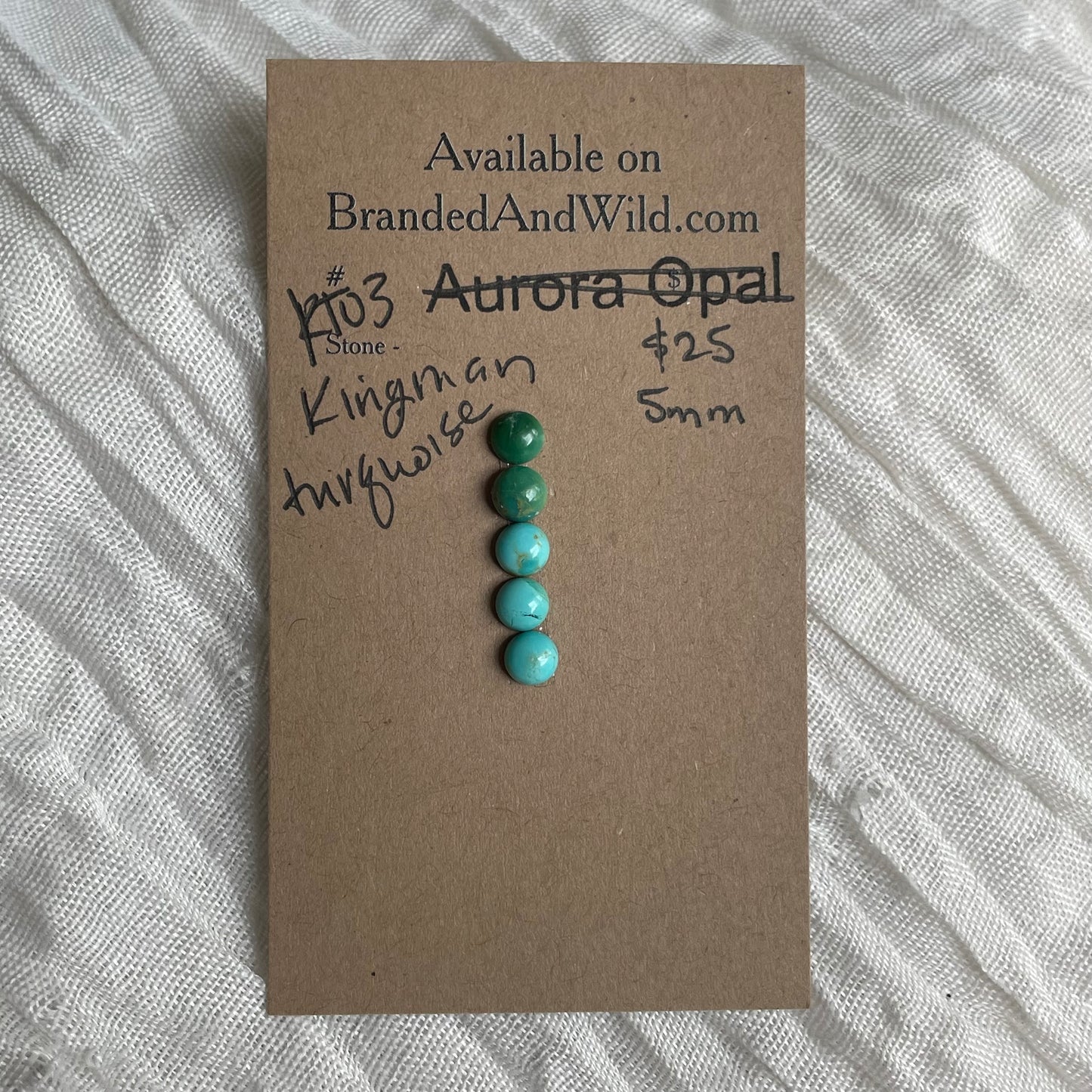 Kingman Turquoise Cabochon - KT03 3D84481B-FDD3-4C35-93A7-1330C06BD3D6 Brandedandwild.com