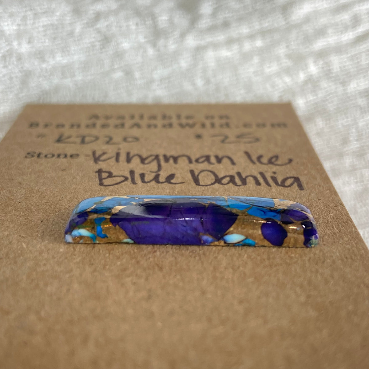 Kingman Ice Blue Dahlia Cabochon - KD20