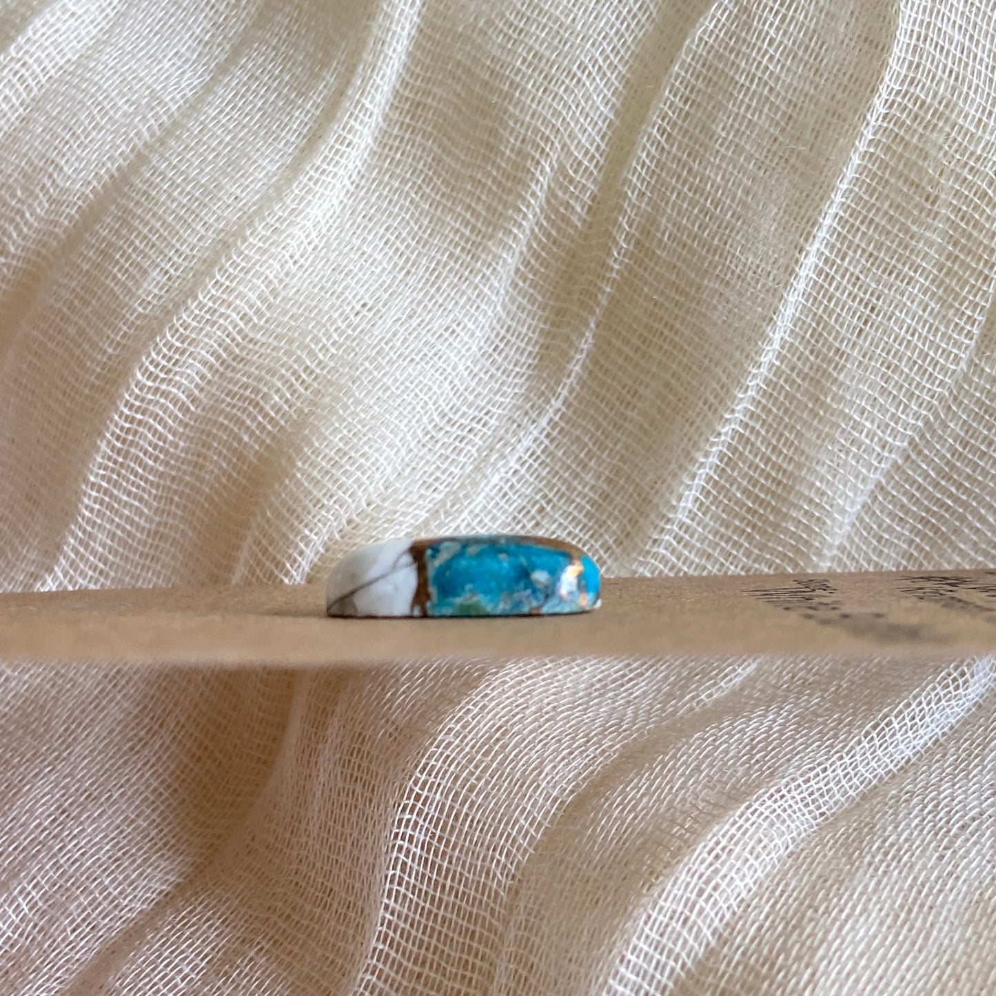 Kingman Turquoise, White Buffalo, Copper Cabochon - KW34