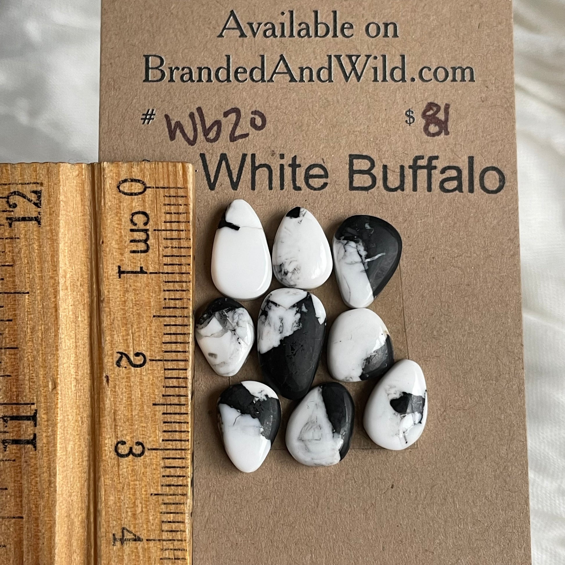 White Buffalo Cabochon - WB20 3DBD60CE-B4EB-4EB3-A1CE-552516231421 Brandedandwild.com