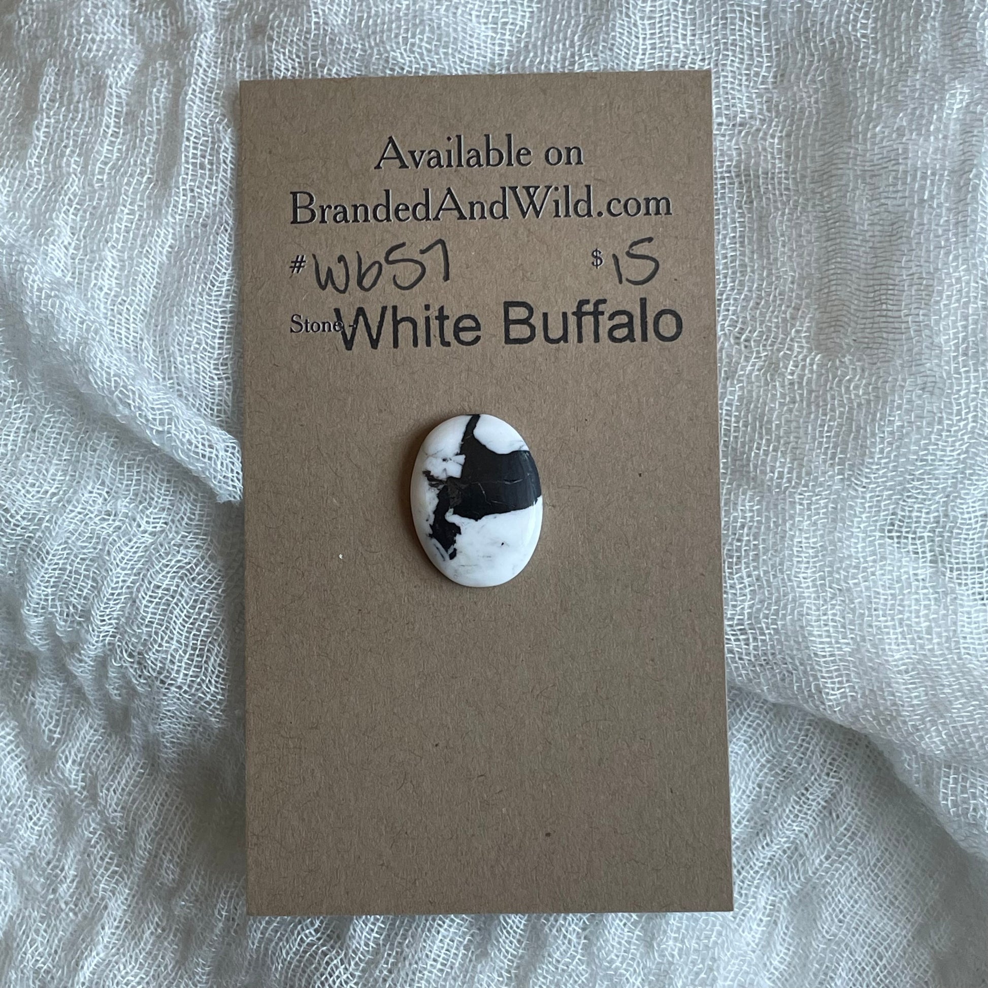 White Buffalo Cabochon - WB57 3E26435B-C433-44F8-B598-5267EC1858D4 Brandedandwild.com