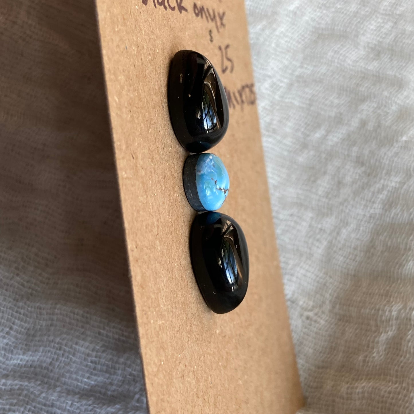 Black Onyx /Golden Hill Cabochon - MIX125