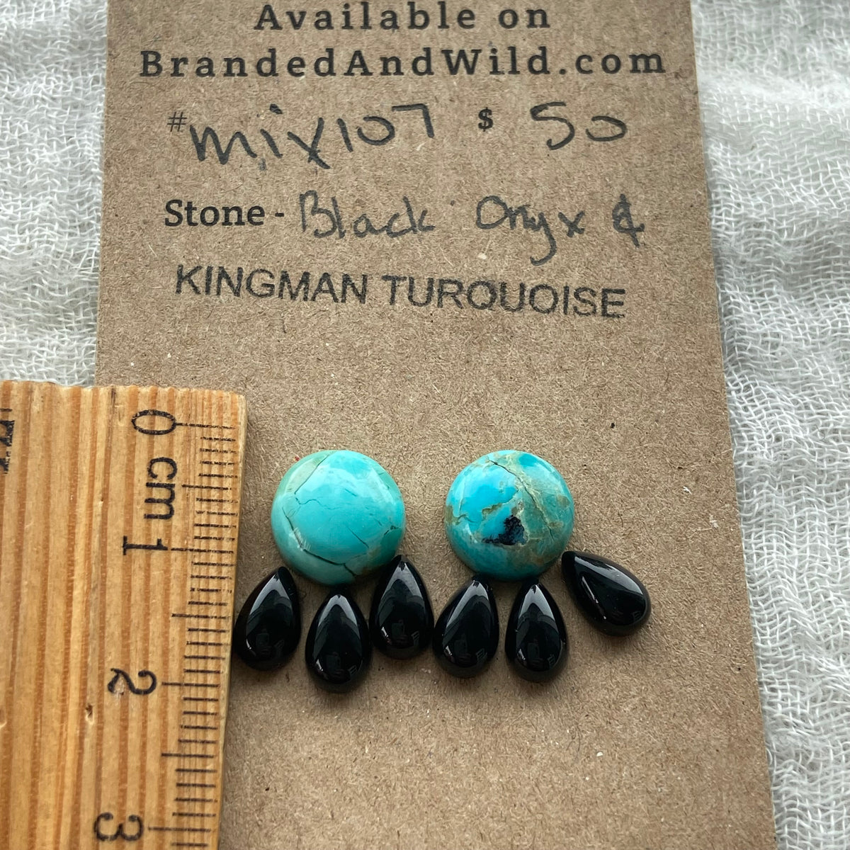 Kingman / Black Onyx Cabochon - Mix107
