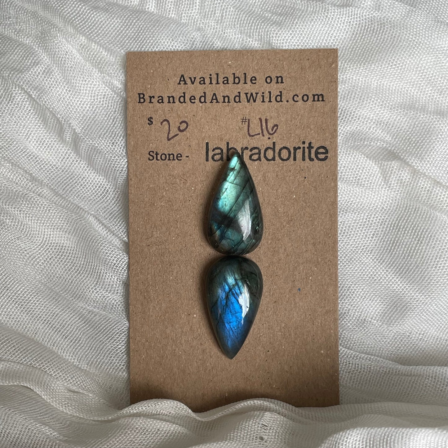 Labradorite Cabochon - L016 3EA74F7F-E54D-4FFC-8D39-B9CAE8F54F1B Brandedandwild.com