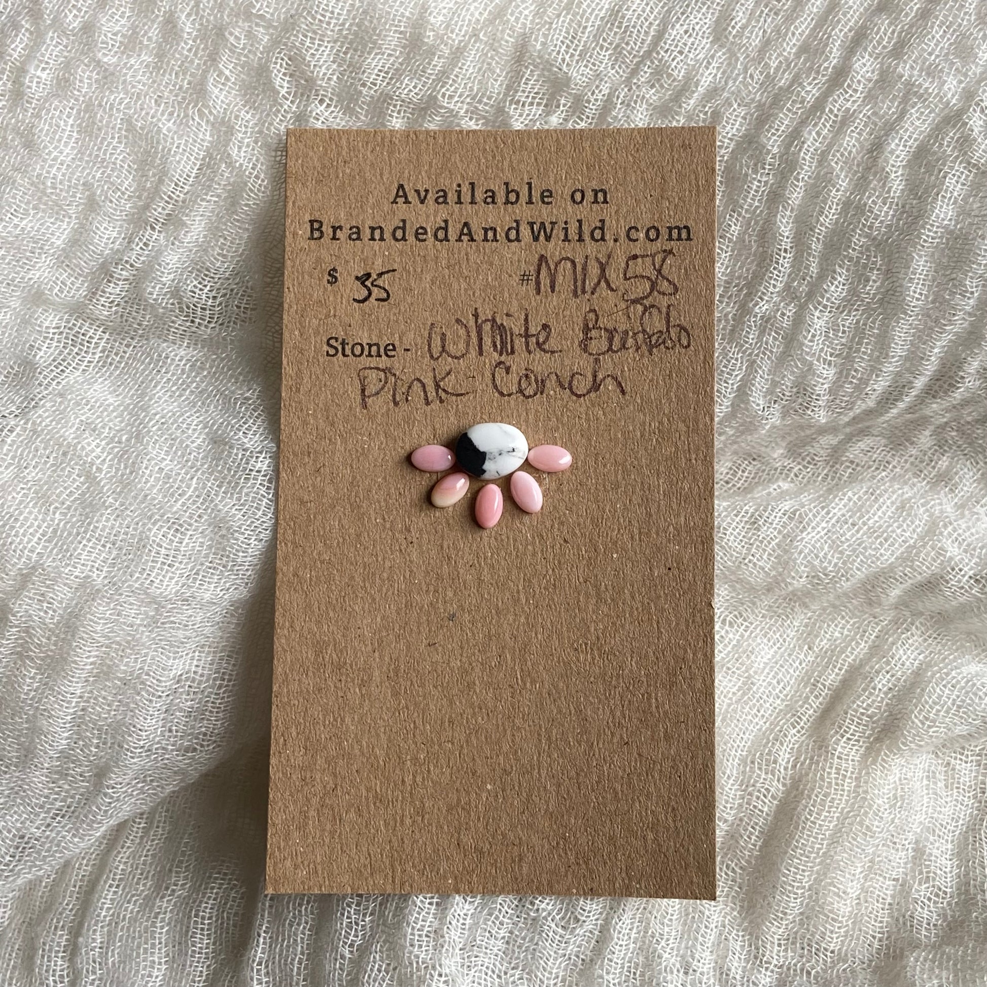 Pink Conch / White Buffalo Cabochon - MIX58 3EB6FE4D-4FD5-4D50-9A44-D391C4DD0798 Brandedandwild.com