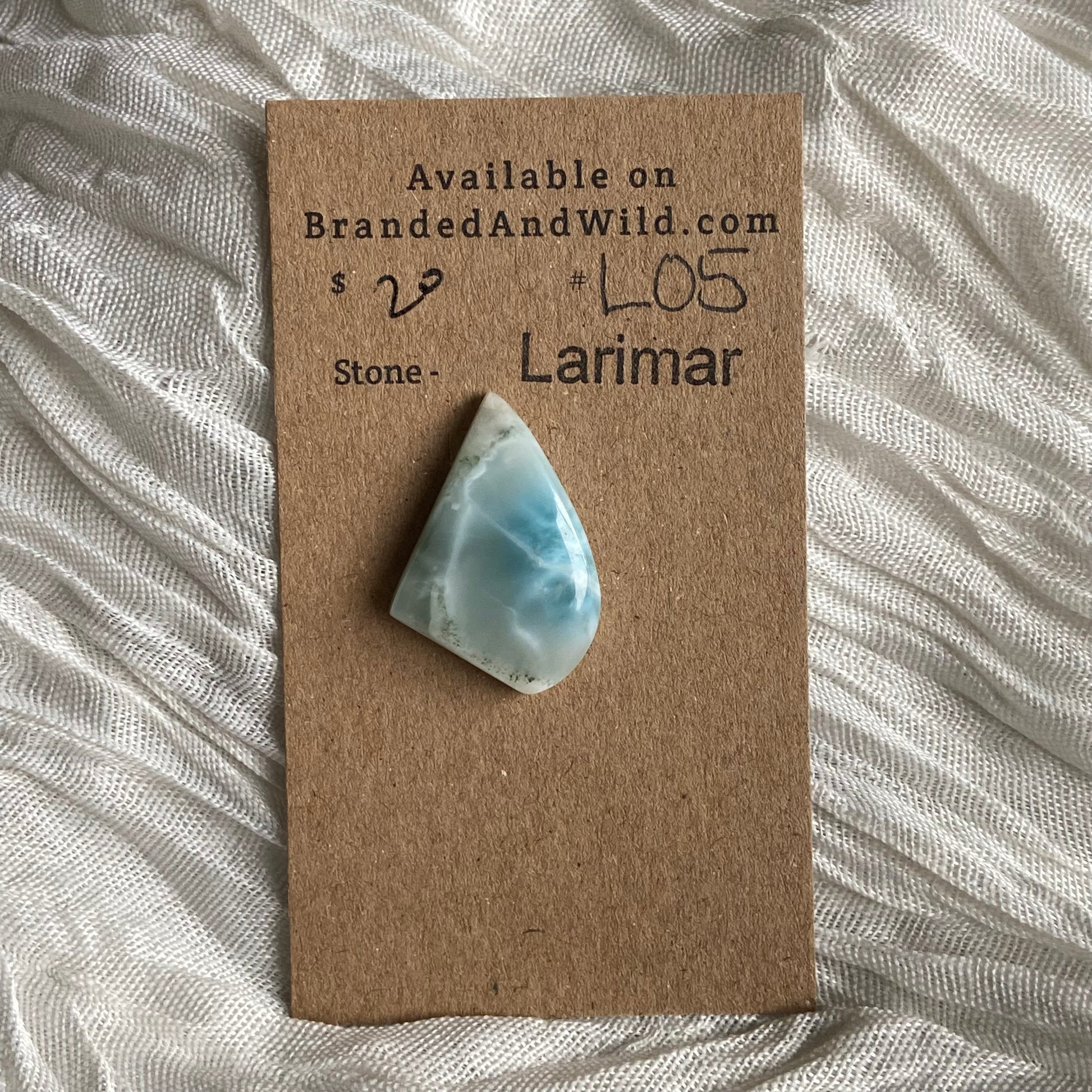 Larimar Cabochon - L05 3EDCC399-5F62-45C4-A3EA-AACA681C90A5 Brandedandwild.com