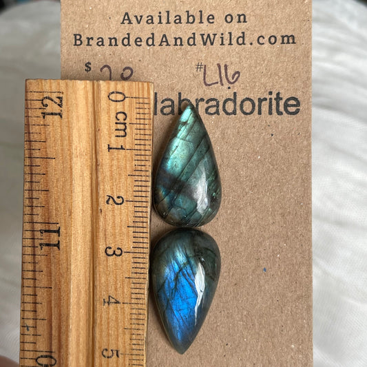 Labradorite Cabochon - L016 3F1FAA4F-EE2B-4BEB-8066-640823C679F7 Brandedandwild.com