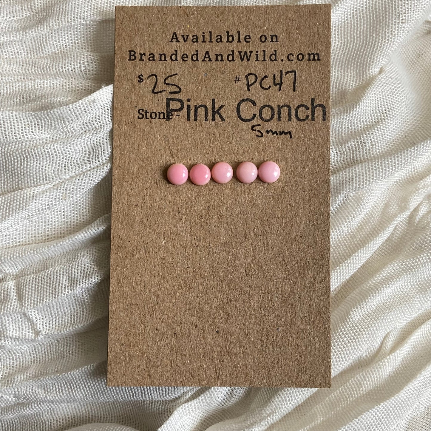 Pink Conch Cabochon - PC47 3F56E32B-5387-46E8-A9C3-7B6F0F7ACB85 Brandedandwild.com