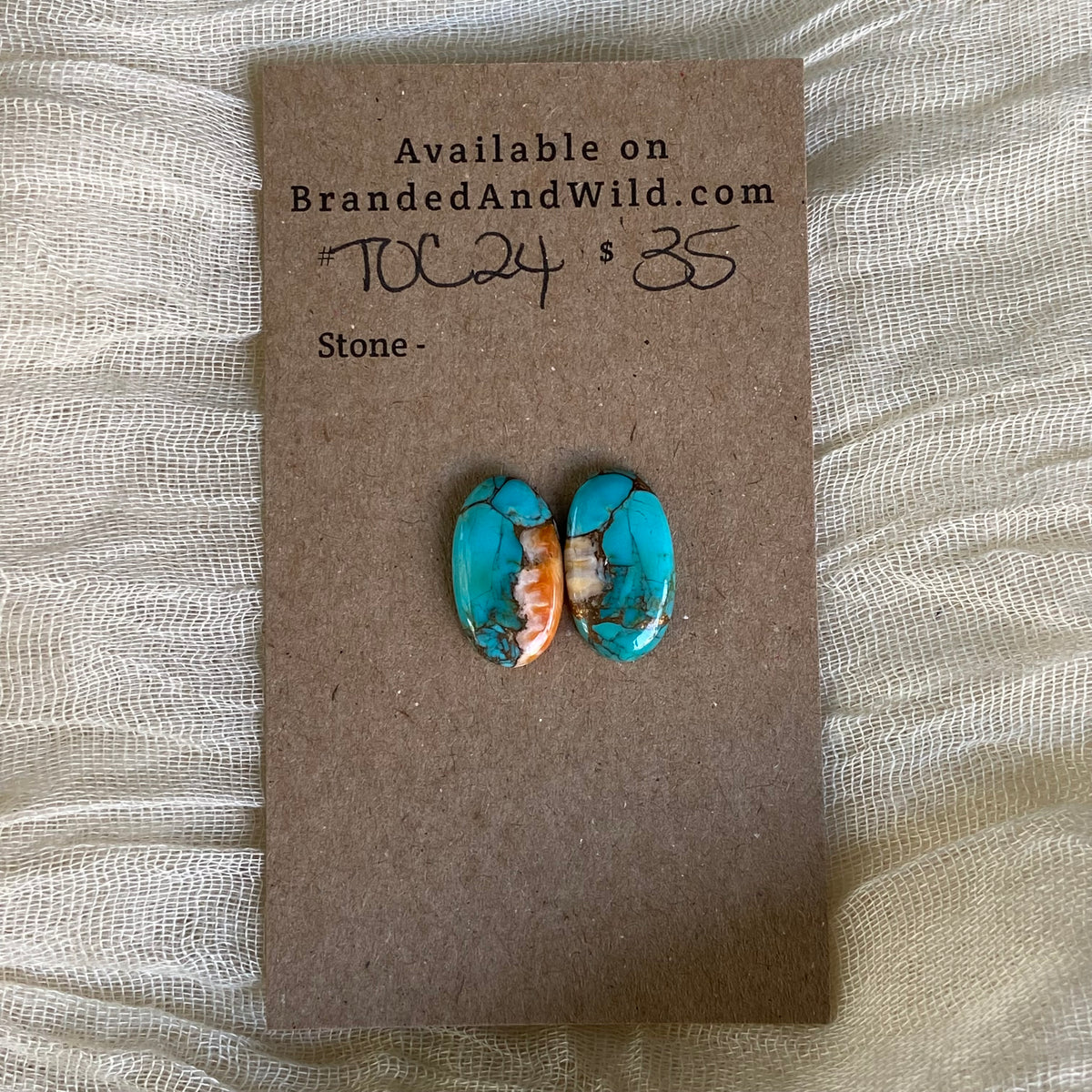 Turquoise, Oyster Shell, Copper Cabochon - TOC24 3FA43933-9A93-4797-9405-9D80120693F8 Brandedandwild.com