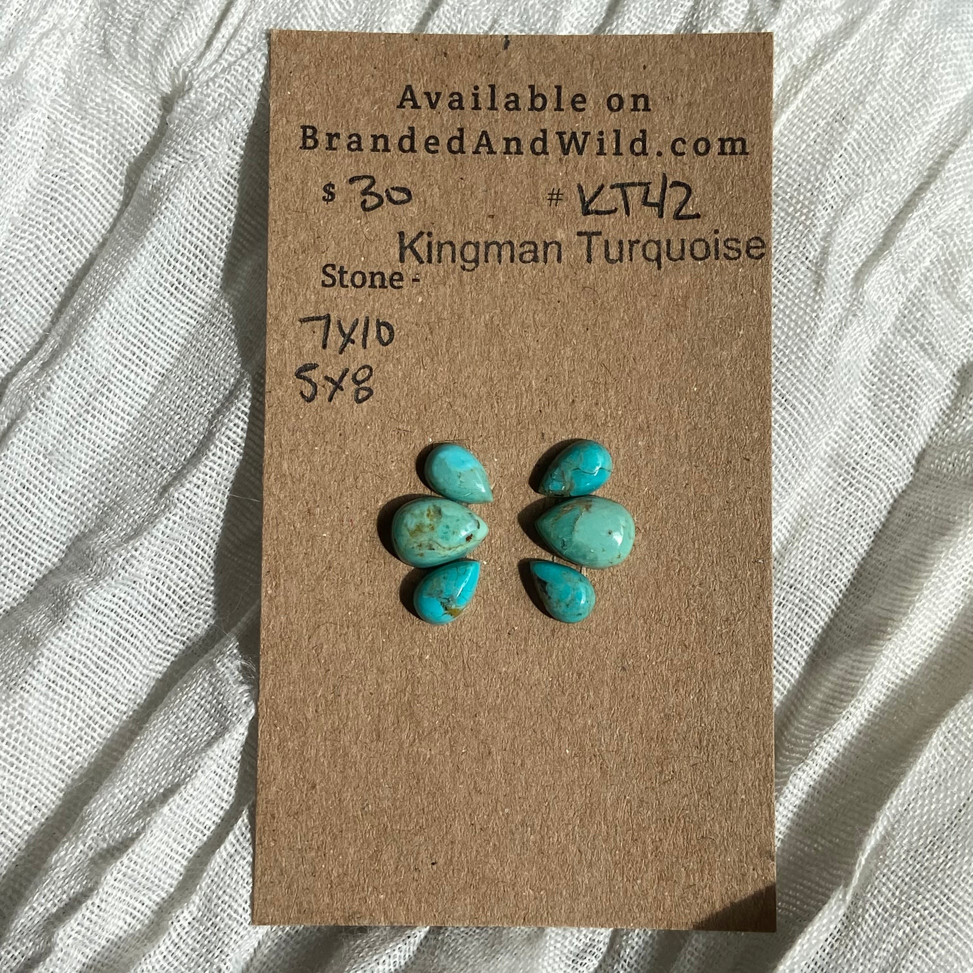 Kingman Turquoise Cabochon - KT42 3FB71A00-5B23-4DB4-85C3-C242F617A93A Brandedandwild.com