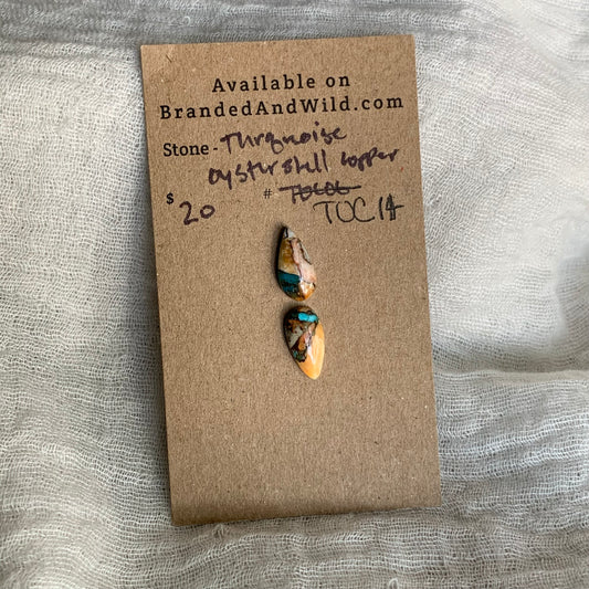 Turquoise, Oystershell, Copper Cabochon - TOC14