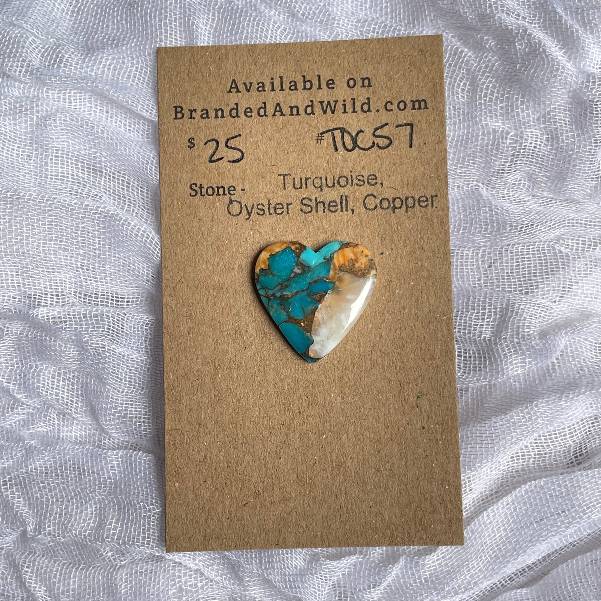 Turquoise, Oyster Shell, Copper Cabochon - TOC57 402062FF-B721-4E49-89CF-45D1A89B837D Brandedandwild.com