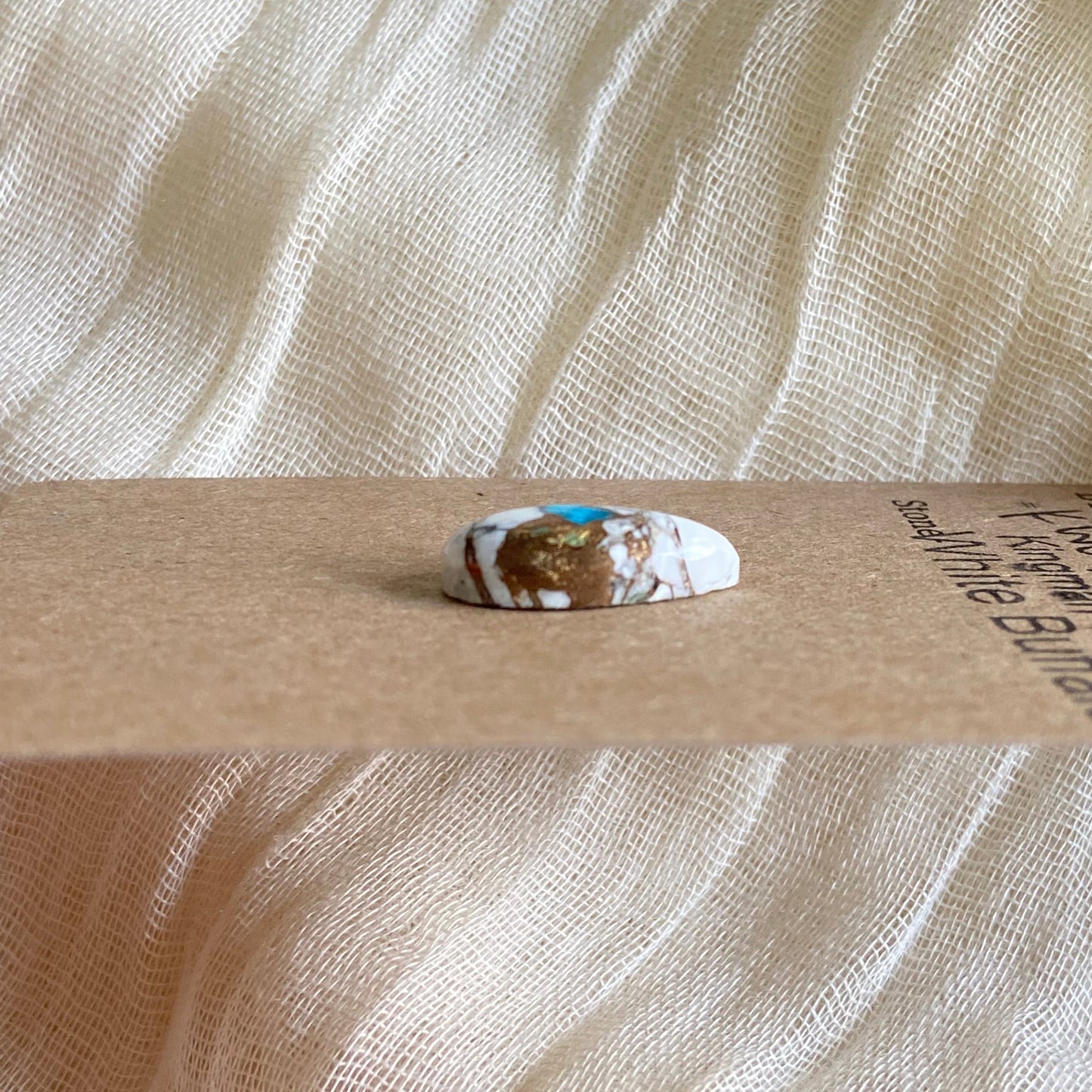 Kingman Turquoise, White Buffalo, Copper Cabochon - KW09