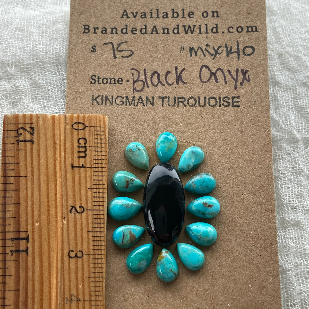 Kingman / Black Onyx Cabochon - Mix140