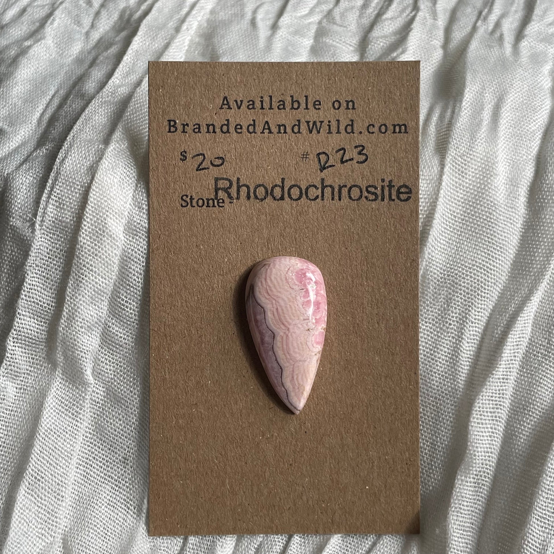 Rhodochrosite Cabochon - R23 4041C65C-8B3D-4811-BD22-9467C368B0D3 Brandedandwild.com