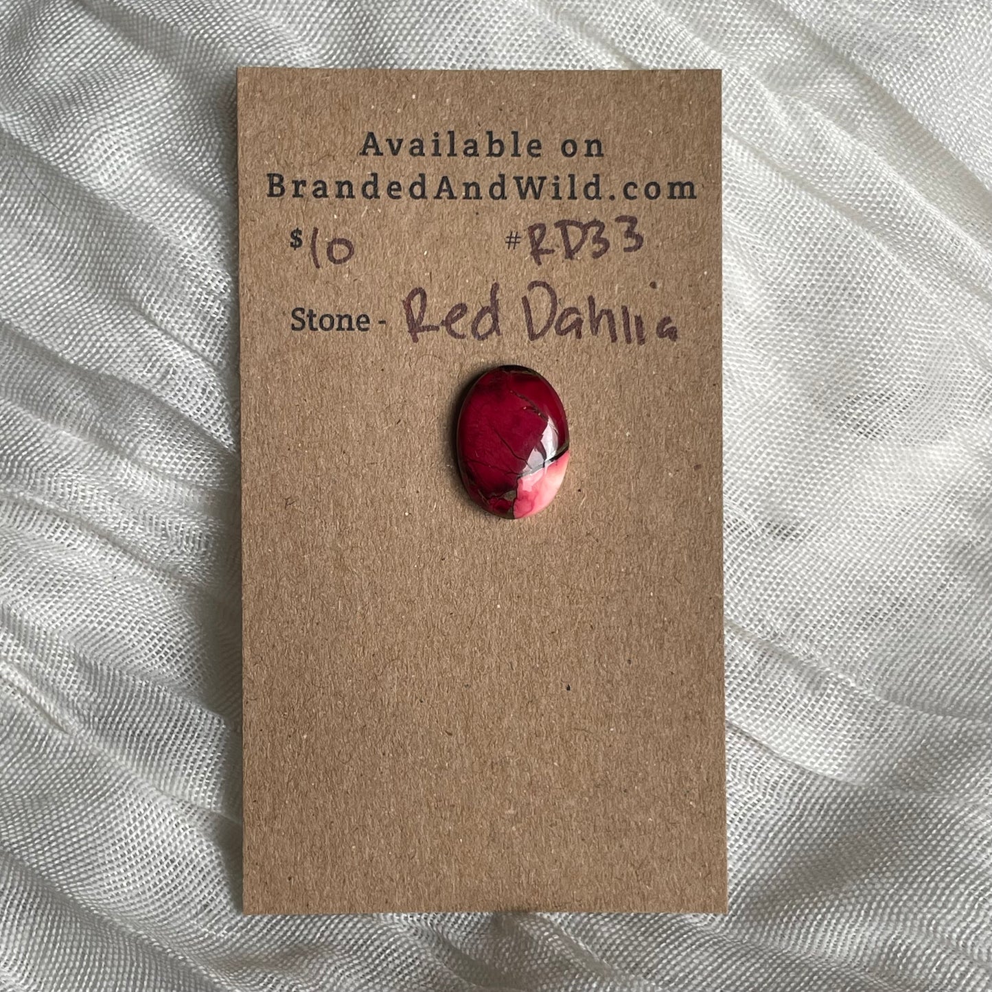Red Dahlia Cabochon - RD33 405B2330-D63A-4BE6-B5D1-6D9B4077C1FE Brandedandwild.com