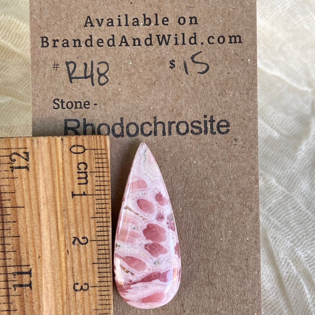Rhodochrosite Cabochon - R48 409C0F60-E666-428C-8A00-2A660CC146E5 Brandedandwild.com