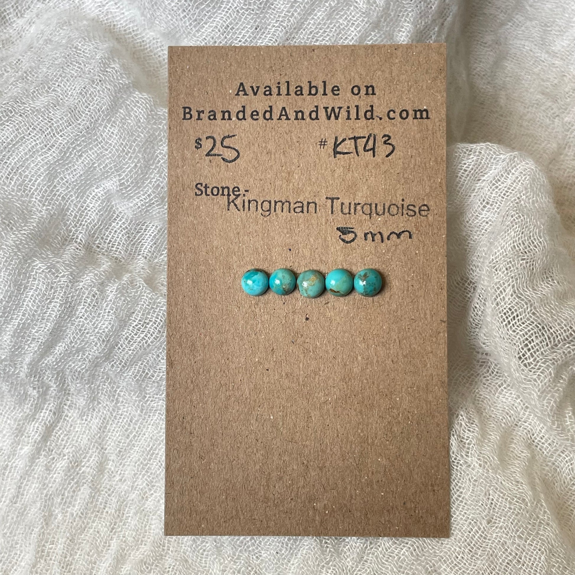 Kingman Turquoise Cabochon - KT43 40CBBA7E-0E5A-4235-9A0F-4083ABB79687 Brandedandwild.com